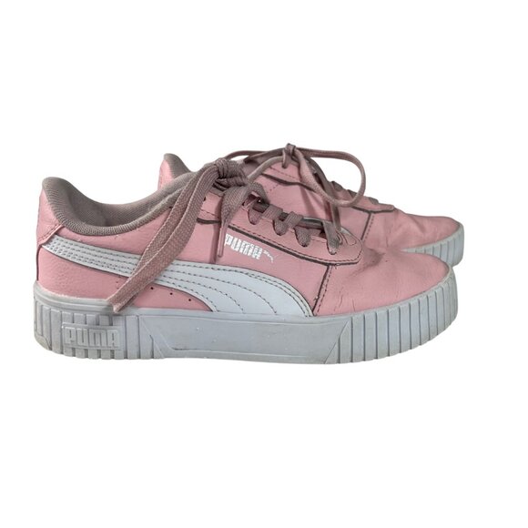 Puma Other - Puma Sneakers Girls Size 4.5 Pink White Casual Lace-Up Shoes